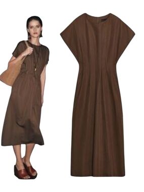 Zara Gathered Midi Dress From Zara's "Zw" Collection